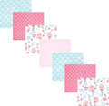 Hudson Baby Unisex Baby Cotton Flannel Receiving Blankets Bundle, Mermaid, One Size