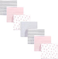 Hudson Baby Unisex Baby Cotton Flannel Receiving Blankets Bundle, Gray Pink Floral, One Size