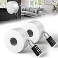 2 Pack Door Knob Lockout Device, Door Knob Cover Lock, Child Proof Door Knob Covers with Combination Padlock, Door Handle Lock for Dementia Elderly Safety, Temporary Door Lock -White