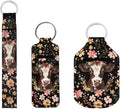 Suobstales 3Pcs Travel Bottles Keychain Holder Set,Travel Bottle Sleeves+Neoprene Chapstick Holders+Lanyard Keychain
