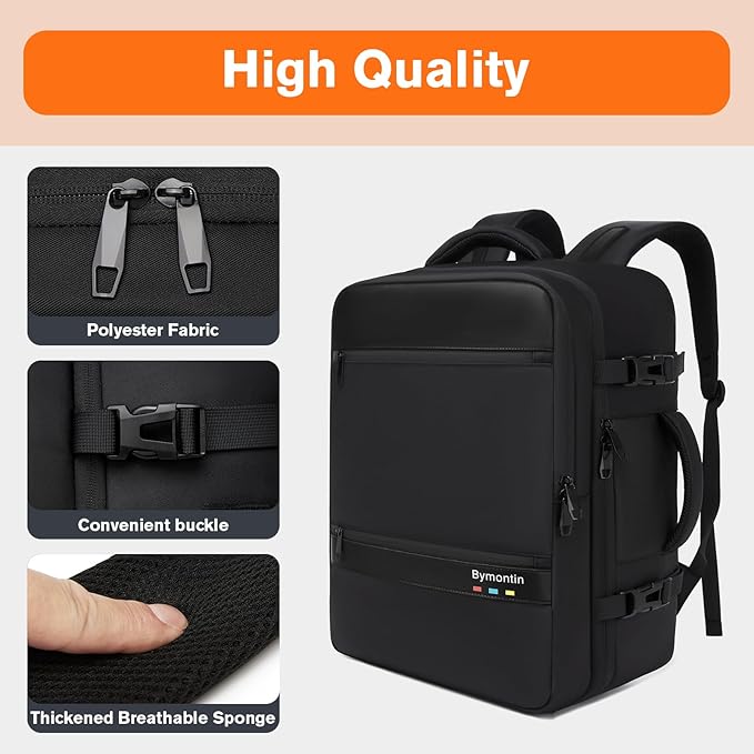 Practical Laptop Backpack, Next-Gen Bag for School Work Leisure & Travel, Luggage-Style Fashional Pack (All Black, XL (8x12.8x18.5))