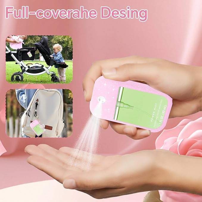 Silicone Case Compatible with Touchland Hand Sanitizer Spray Mist 1 oz with Bow Keychain