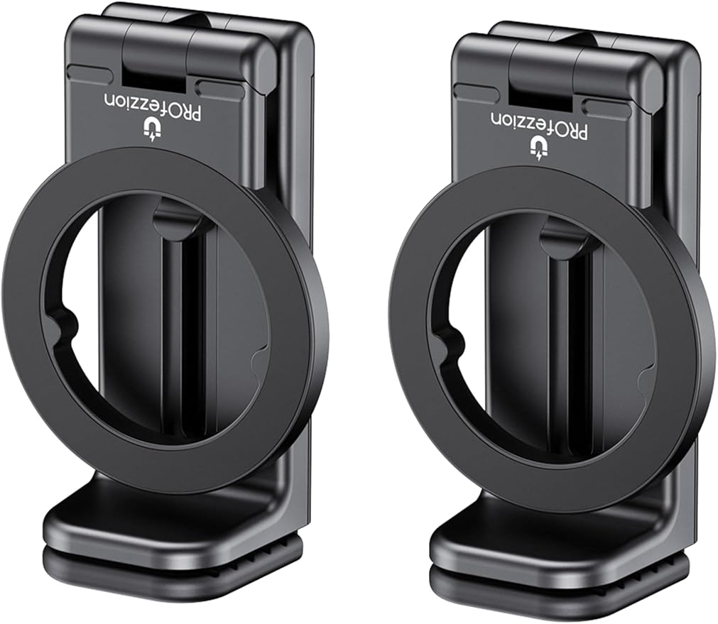 PROfezzion 2-Pack Airplane Travel Essentials Magnetic Phone Holder for MagSafe & Deluxe Metal Version for MagSafe Car Mount