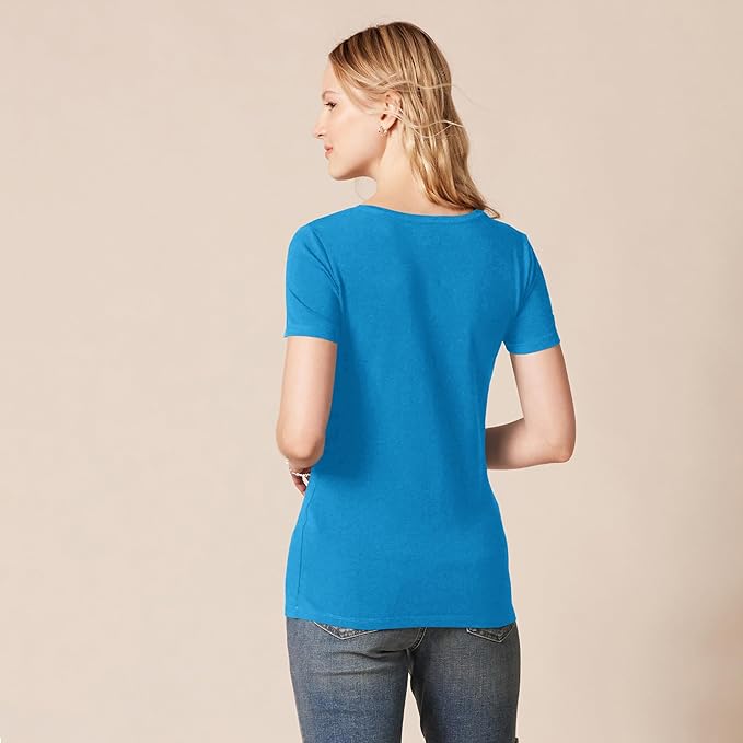 Amazon Essentials Women's Regular-Fit Short-Sleeve T-Shirt (Crewneck and V-Neck Options), Multipacks