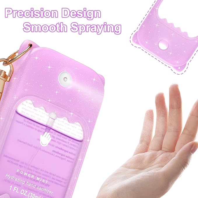 Hand Sanitizer Spray Case for Touchland Silicone Touchland Case Keychain Cute Hand Sanitizer Holder Keychain Compatible with Touch land Power Mist Gentle/Glow Mist
