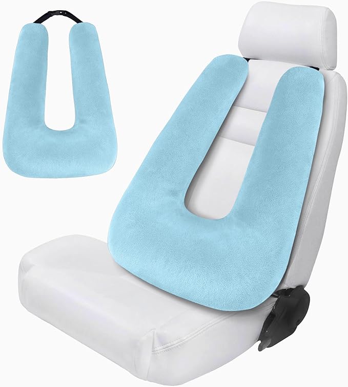 Car Pillow for Kids,Car Pillow for Sleeping, Travel Pillow for Kids with Adjustable Strap – Road Trip Pillow for Kid and Adults, Head and Neck Support, Car Travel Essentials, Blue