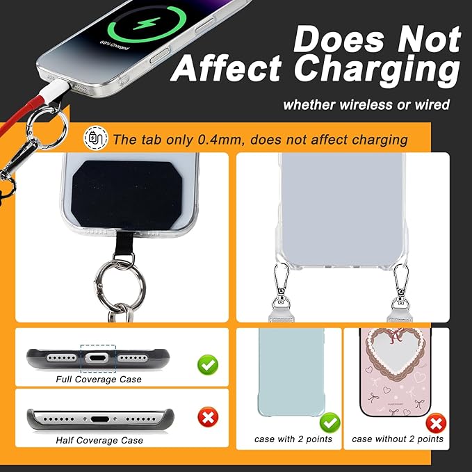 Detachable Phone Lanyard for Women Multifunctional Adjustable Phone Strap Crossbody Anti Theft with Tether Tabs for Cell Phone, ID Badge, Camera, Travel Essentials - Grey