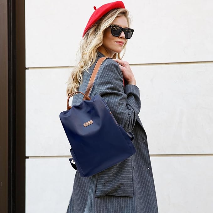 Women's Backpack Purse Nylon Anti-theft Casual Water Resistant Lightweight Small Shoulder Bags 2026 for Travle Cute Fashion Camping Bag for Work Daily Going Out Dackpack Ladies Navy Blue
