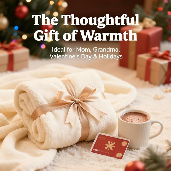 SNZ Wearable Blanket for Womens and Mens, Comfy Flannel Poncho, Snuggie Warm Shawl Wraps for Women, Birthday Gift Ideas