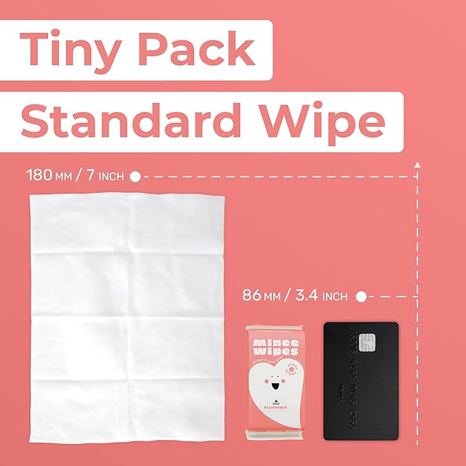 Impossibly Compact Travel Feminine Wipes - 99% Water and Aloe - pH Balanced, Period-Friendly & Ultra Soft - Travel Essentials for Women & Teens - Unscented - 24 Pack Total 144 Wipes