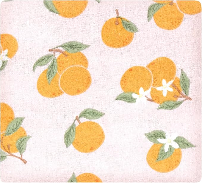 Hudson Baby Unisex Baby Cotton Flannel Receiving Blankets Bundle, Citrus Orange, One Size
