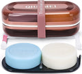 Shampoo Bar Holder and Soap Case | Leakproof Travel Container with Lid & Drain Tray | Includes Silicone Strap and Mesh Soap Bag | for Bathroom, Shower, Camping, Gym Travel (Red, Large)