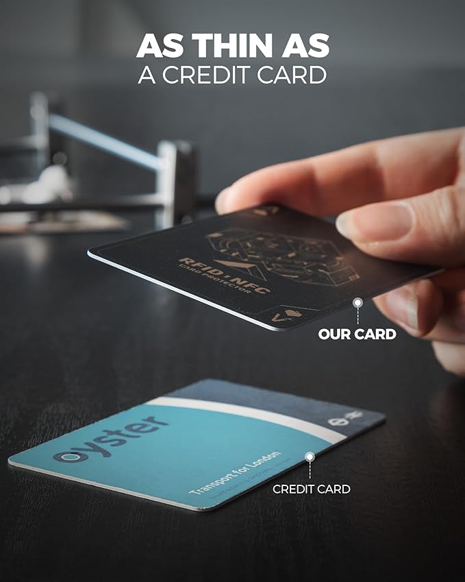 DUGRAFT 4 Pack RFID Blocking Cards Credit Card Protectors Anti-Theft Card Blocker NFC Contactless Protection for Entire Wallet, Travel Essentials, Art Deco