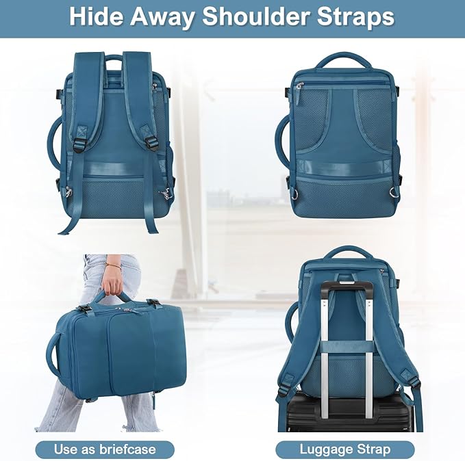 Sinaliy Travel laptop Backpack for Men Women, Personal Item Size Flight Approved, 16 Inch Laptop Bag with Multi-Pockets, College Computer Bag, Waterproof Carry On Backpack Casual Daypack Backpack