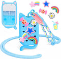 Mity rain Hand Sanitizer Spray Case Compatible With Touchland, Cute Silicone Hand Sanitizer Holder Keychain with 4 Charms, Portable Refillable Sanitizer Accessory, Gift for Women And Teens