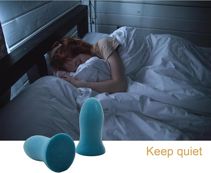 Fan Wu Soft Foam Earplugs 50 Pairs – 32dB Noise Reduction for Sleeping, Travel & Work | Small Size for Kids & Women & Petite Adults | Reusable Comfort Fit | Blue