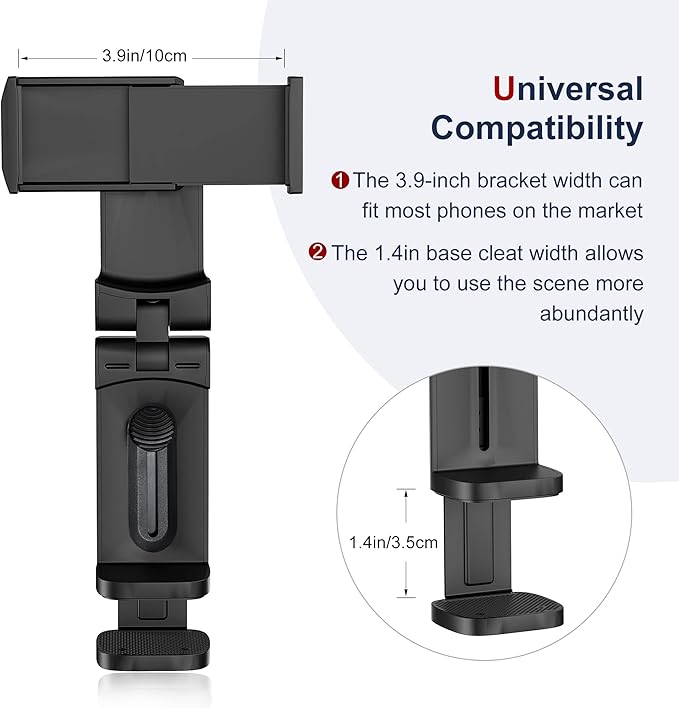 Universal Airplane Travel Phone Holder: Travel Essentials Phone Mount for Desk with Multi-Directional 360 Degree Rotation, Trip Accessories Must Haves Phone Holder for Flying, Table