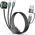 Airplane Travel Essentials 2026,Multi Charging Cable for Apple Watch Charger/iPhone Charger/USB C Charger,Cruise Gadgets RV Essentials for iWatch 10-2/iPhone 17-11/Samsung S25,for Sony PSP Cables-4FT
