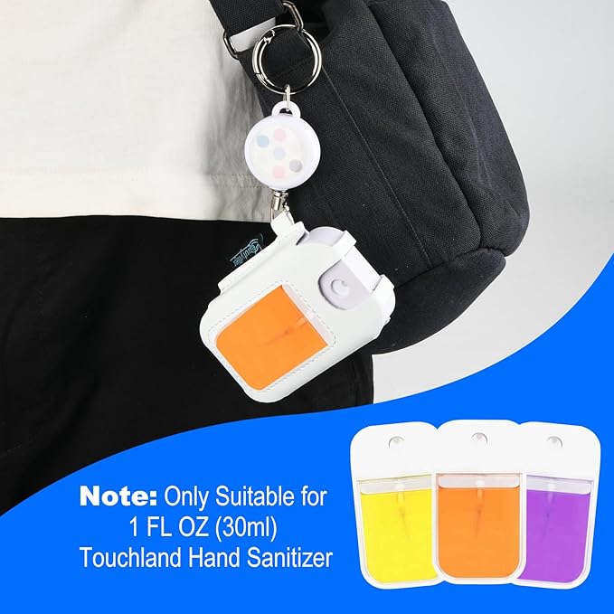 Beautyflier PU Holder Sleeve for Touchland Power Mist and Glow Mist 1FL OZ Hand Sanitizer Spray, Protective Case with Keychain and Telescoping Ring, Perfectly for Travel, Sleeve Only