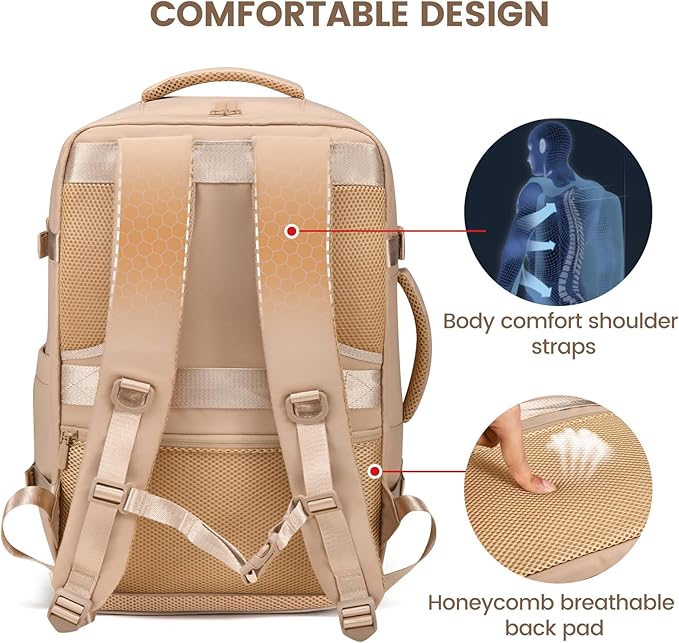 LOVEVOOK Travel Backpack For Women,40L Carry On Backpack Flight Approved,TSA Personal Item Travel Bag Fits 17 Inch Laptop,Business Weekender Overnight Daypack with Toiletry Bag and Cubes
