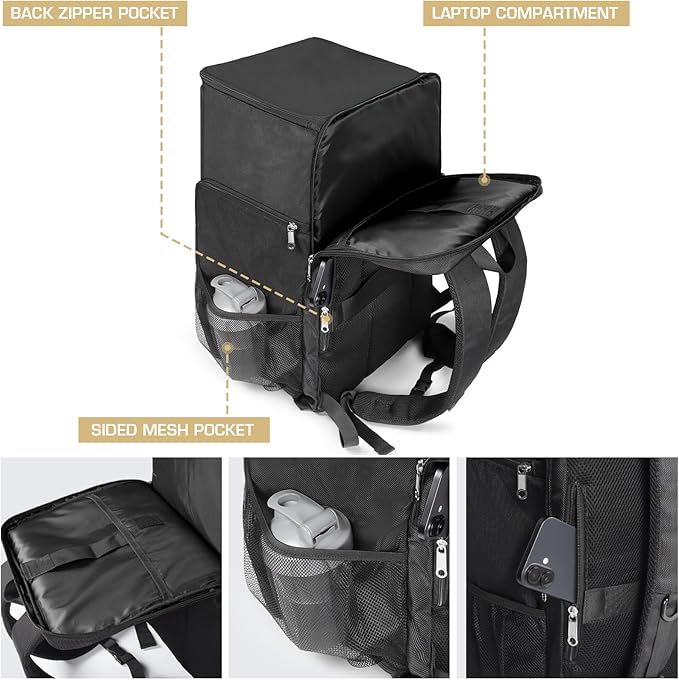 Gatycallaty Sneaker Bag Travel Shoes Duffel Bag Carry On Adjustable Compartment for Workout Travel Gym (Black)