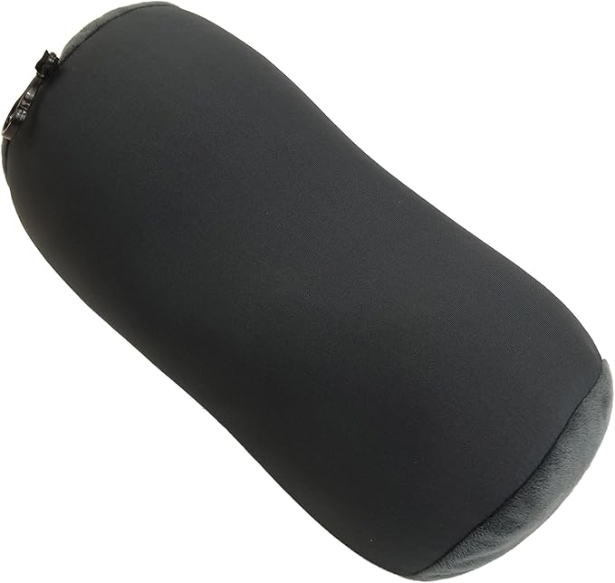 Wolf Essentials Microbead Bolster Tube Travel Pillow - Compact Neck Roll Pillow for Airplane, Car, or Home - Soft Lumbar Support Pillow – Charcoal