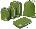 Cipway - 5 Set Compression Packing Cubes for Travel, Ultralight Packing Organizers for Luggage Suitcase & Backpack (Green), L