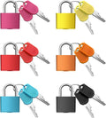 6 Pieces Mini Padlock Suitcase Locks 1.25''with Keys Multicolor Keyed Padlock Metal Small Luggage Lock Keyed Padlocks for Gym Locker, Backpack, Box Laptop Bag (Fresh Color)