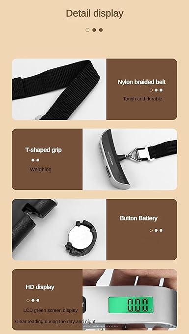 Luggage Scale Portable Digital Handheld Baggage Scale for Travel Suitcase Weight Scale with Rubber Paint 110 Pounds Battery Included (1,Belt)