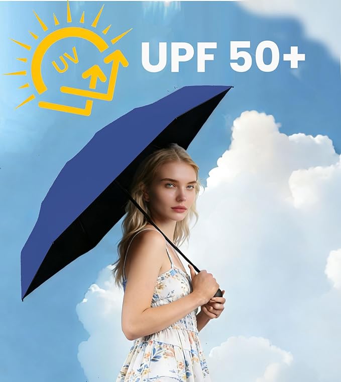 MRTLLOA Travel Essentials Mini Umbrella with Case for Purse - Small Compact & Lightweight, UV Sun Protection, Manual Open/Close for Pocket Umbrella(Women/Men/Kids)