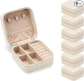 ZPROW Travel Jewelry Case, Mini Portable Jewelry Travel Boxes, Small Jewelry Organizer for Rings, Earrings, Pendants, Watches, Necklaces, Lipsticks Organizer Storage Holder Case (White-6packs)