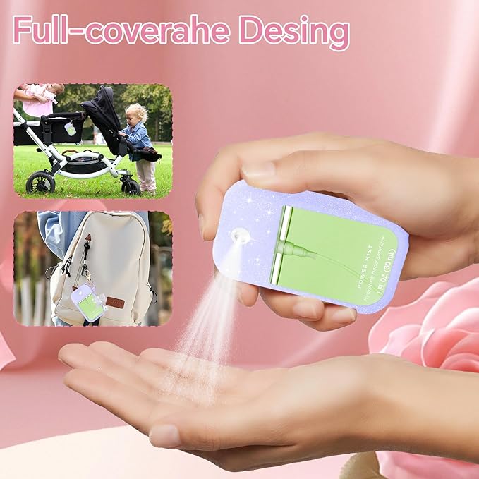 Silicone Case Compatible with Touchland Hand Sanitizer Spray Mist 1 oz with Bow Keychain