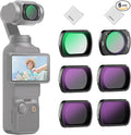 NEEWER Magnetic ND Filter Set Compatible with DJI Osmo Pocket 4 Pocket 3 Creator Combo Accessories, 6 Pack ND16 ND32 ND64 ND256 CPL UV Lens Filter Kit + 2X Cleaning Cloth