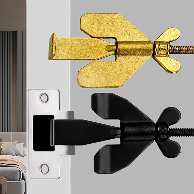 Door Stoppers Security, Portable Door Lock for Travel Anti Theft Door Blocker, Hotel Room Apartment Safety - No Drill Garage Door Brace Devices for Women, Children - Sleep with Peace of Mind-Black