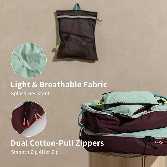 Morning Deer 5-Piece Set Packing Cubes for Travel,Hanging Luggage Storage Organizer Bags for Suitcase, Perfect for Business Trips & Vacation Organize Clothes, Shoes, Toiletries,Cosmetics & Cards