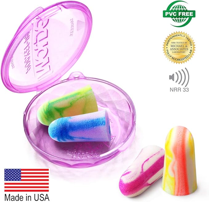 MOLDEX Soft Foam Earplugs Softies® Ear Plugs for Sleeping, Snoring, Work, Travel, Shooting -33dB Highest NRR Made in USA (Multi Color, 50 Pairs)
