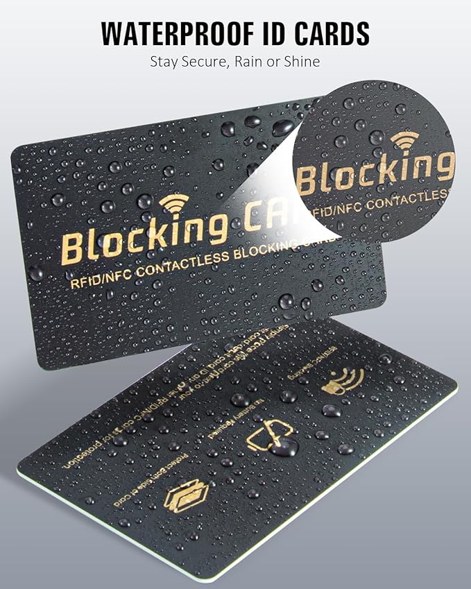 Schembo RFID Blocking Card,Contactless NFC Debit Credit Card Passport Protector, One Card Protects Entire Wallet/Purse for Men & Women, Smart Slim Design Perfectly Fits in Wallet/Purse (4Pack Black)