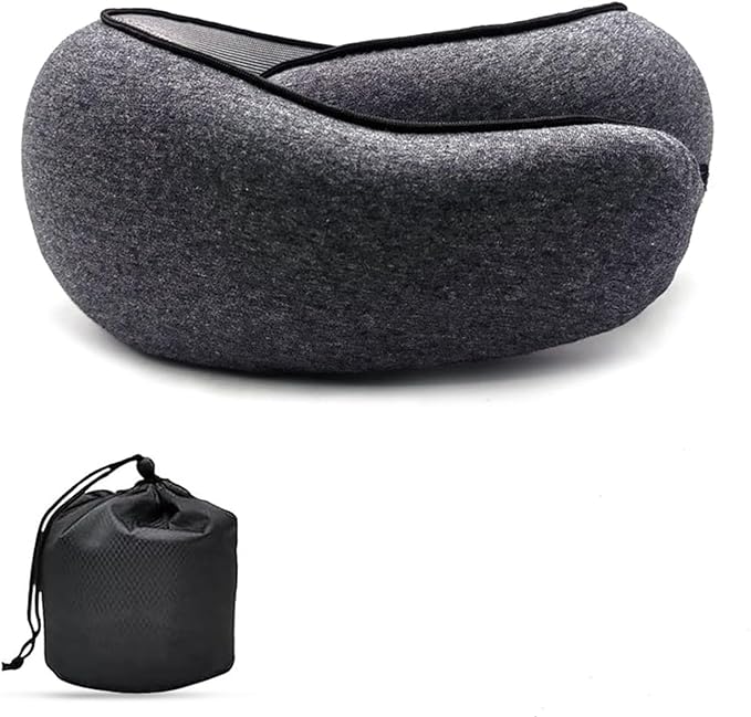 Travel Neck Pillows for Airplanes 2026 New Travel Pillow Neck Travel Pillow Memory Foam Airplane Pillow for Offices and Cars(Black)