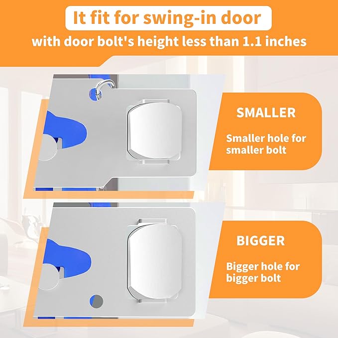 Portable Travel Door Lock Blue of 2 Pieces, Lockdown Securing Doors from Inside, Simple Effective Reliable for Hotel and Apartment Doors, Suitable for Family Trip