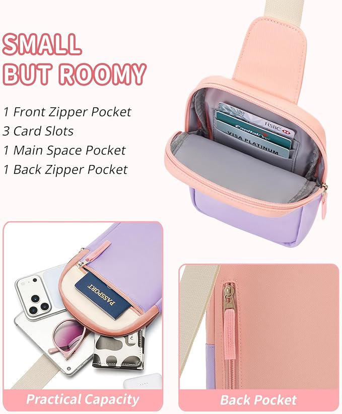 Mothers Day Gifts for Daughter, Birthday Graduation Gifts for 8 9 10 11 12 Year Old Teens Girls Her,Fanny Pack Sling Crossbody Bag Belt Bags Purse, Preppy Teen Girl Gift Trendy Stuff Travel Essentials