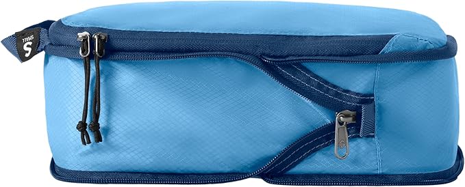 Eagle Creek Pack-It Isolate Compression Cube - Lightweight Compression Cube for Optimizing Luggage Space - Easy-Grab Zipper - Convenient Top Handle - Recycled Materials - Small - Blue Dawn