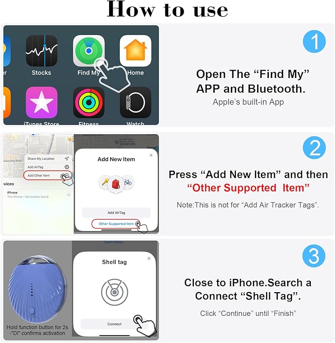 Air Tracker Tag, [MFi Certified] Smart Tag, Pet Bluetooth Tracker for Apple Find My, IP68 Waterproof,Replaceable Battery, Key Finder and Item Locator for Keys, Bags, Pets, Wallet-Blue