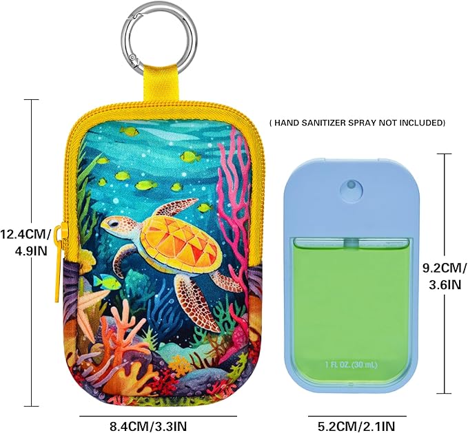 Neoprene Hand Sanitizer Holder Compatible with Touchland, Shockproof Protective Sleeve with Zipper & Snap Hook, Travel Case