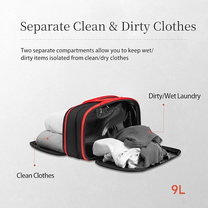 Compression Packing Cubes for Travel-Expandable Luggage Organizers, Water-Resistant Compressible Packing Bags with Clean/Dirty Separation for Carry-on Suitcase & Backpack