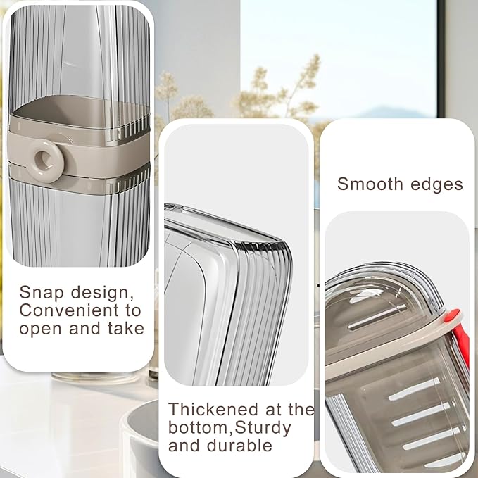 Toothbrush Travel Case and Soap Travel Case, Leakproof Soap Container with Cover, Portable Toothbrush Holder for Bathroom Storage, Camping, and Trip