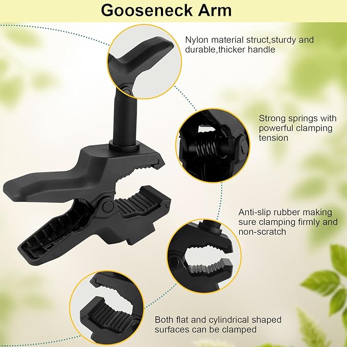 Upgraded Camera Jaws Flex Clamp Mount,11.8 inch Flexible Gooseneck Arm,Compatible for Gopro Hero 13/12/11/10/9/8/7/6/5/4/Max/Fusion,Insta360 one X1/X2/X3/R/RS,Mevo Start,DJI Osmo Pocket3 Action Camera