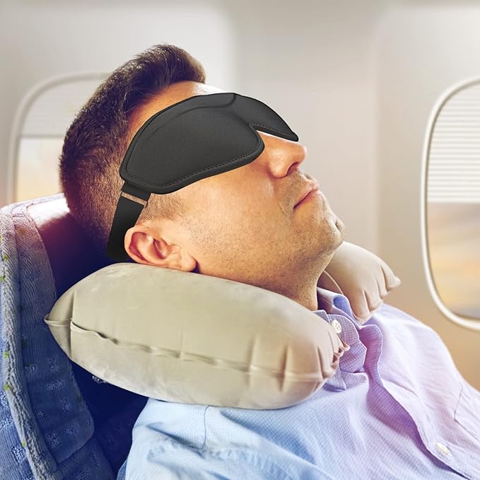 Sleep Eye Mask for Men Women, 3D Contoured Sleeping Mask, Soft Comfort Blindfold & Eye Cover for Flight Travel Yoga Nap