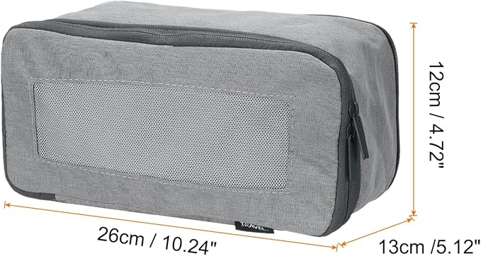HARFINGTON Compression Packing Cube for Suitcases 26x12x13cm Lightweight Luggage Organizers Bag Travel Essentials Compression Bags for Carry on Suitcases, Grey