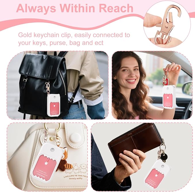 Hand Sanitizer Spray Case for Touchland Silicone Touchland Case Keychain Cute Hand Sanitizer Holder Keychain Compatible with Touch land Power Mist Gentle/Glow Mist