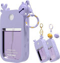 Sonnorel 1 Pack Elk Silicone Case Compatible with Touchland Hand Sanitizer Spray (Fit for 1 FL OZ/30 mL Ver), Portable keychain, Small Bell, Cute Deer Antlers (Purple)